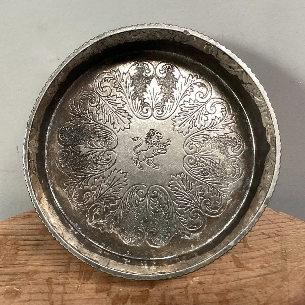 🔵 Vintage - Made In Japan - Silver Plate Wine Bottle Coaster - Candle Holder